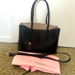 Kate Spade Margaux Large Work Tote Two Tone Black & Taupe SOLD